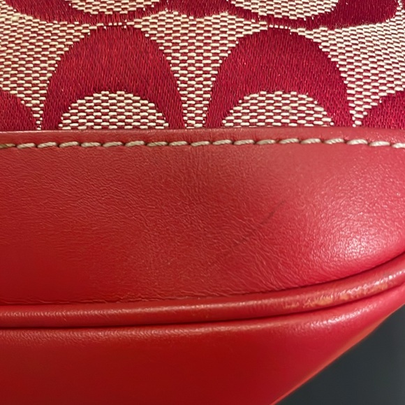 Vintage Y2K Coach signature Demi mini shoulder bag red - Picture 7 of 7